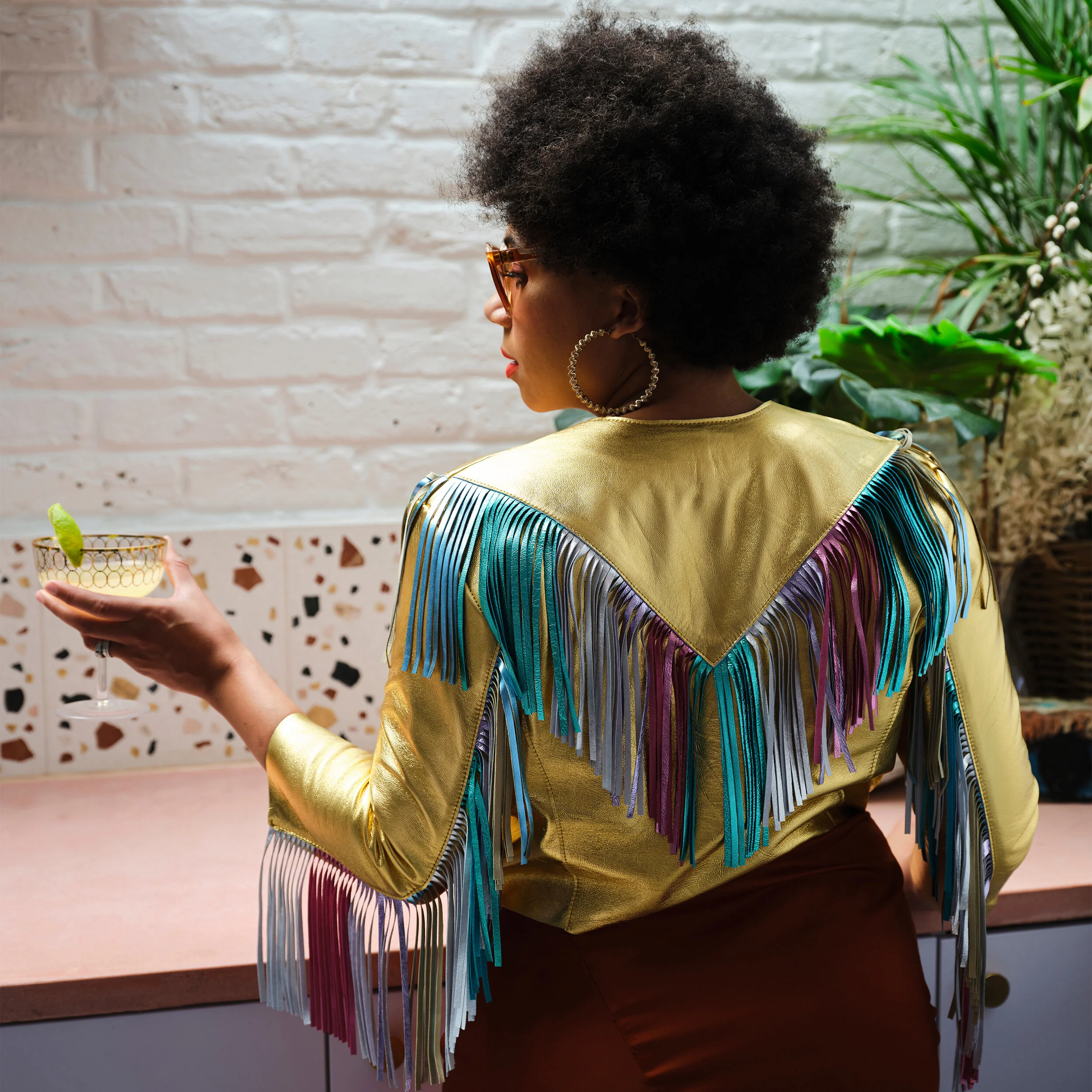 metallic tassel jacket