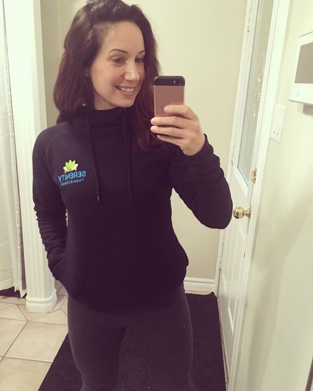 Embracing that winter isn&rsquo;t going away anytime soon 🙃 ⛄️ So happy with the new order of Serenity Fitness &amp; Lifestyle merchandise including this cozy hoodie!! 😍 Thank you AMPLIFYit for such wonderful work &amp; customer service!! 💛