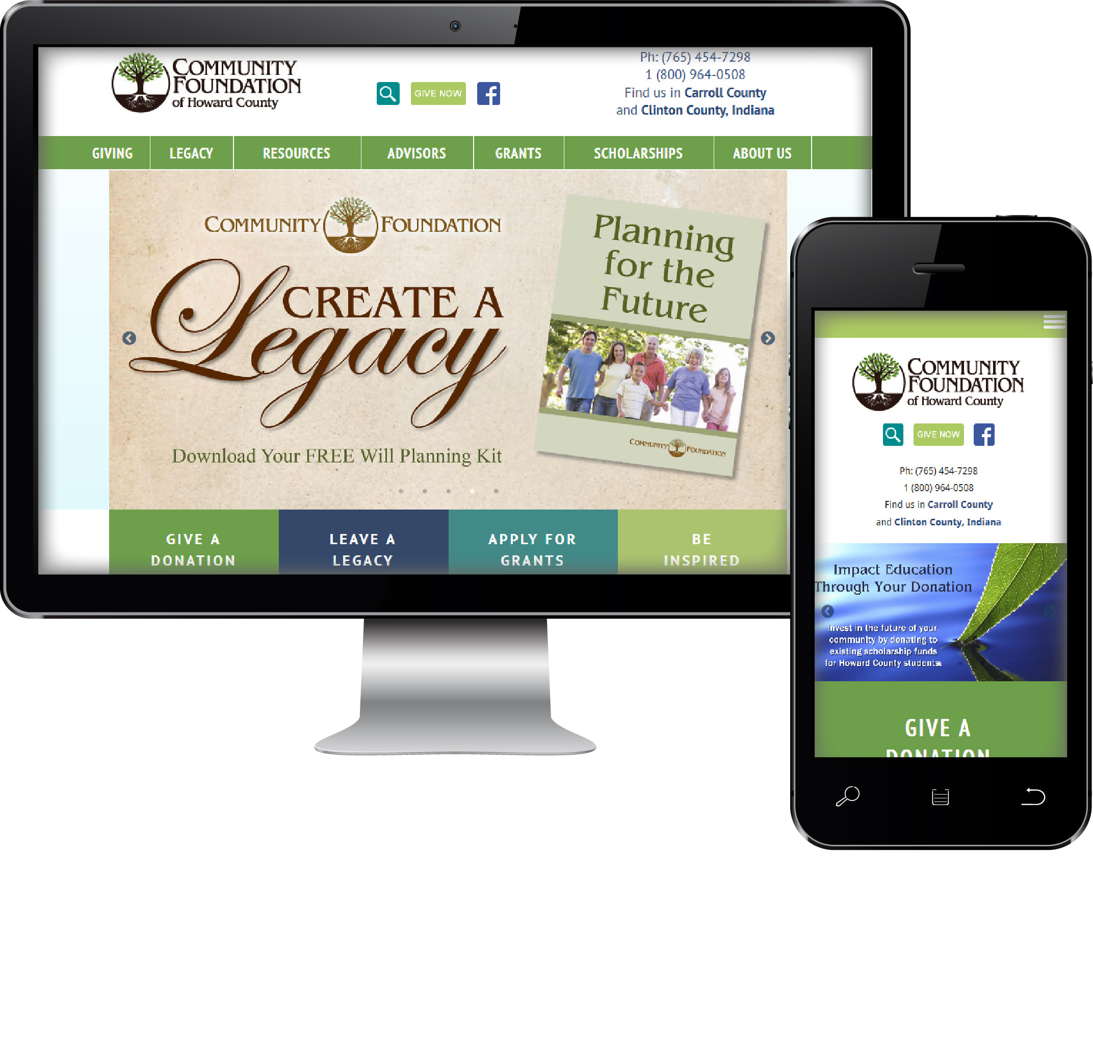Community Foundation of Howard County, Indiana web design