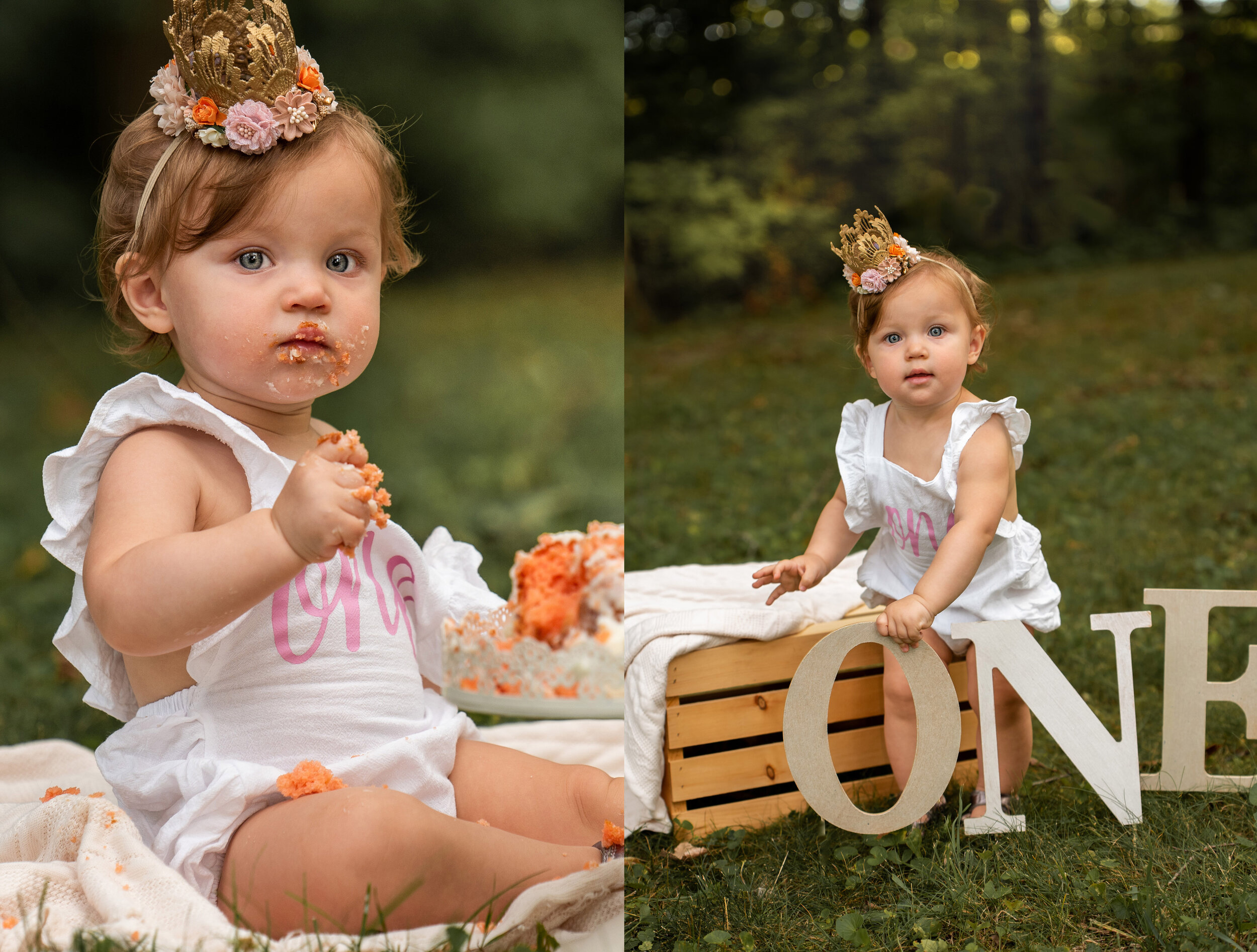 Outdoor Cake Smash Photography Session by Sweet Pickins Studio