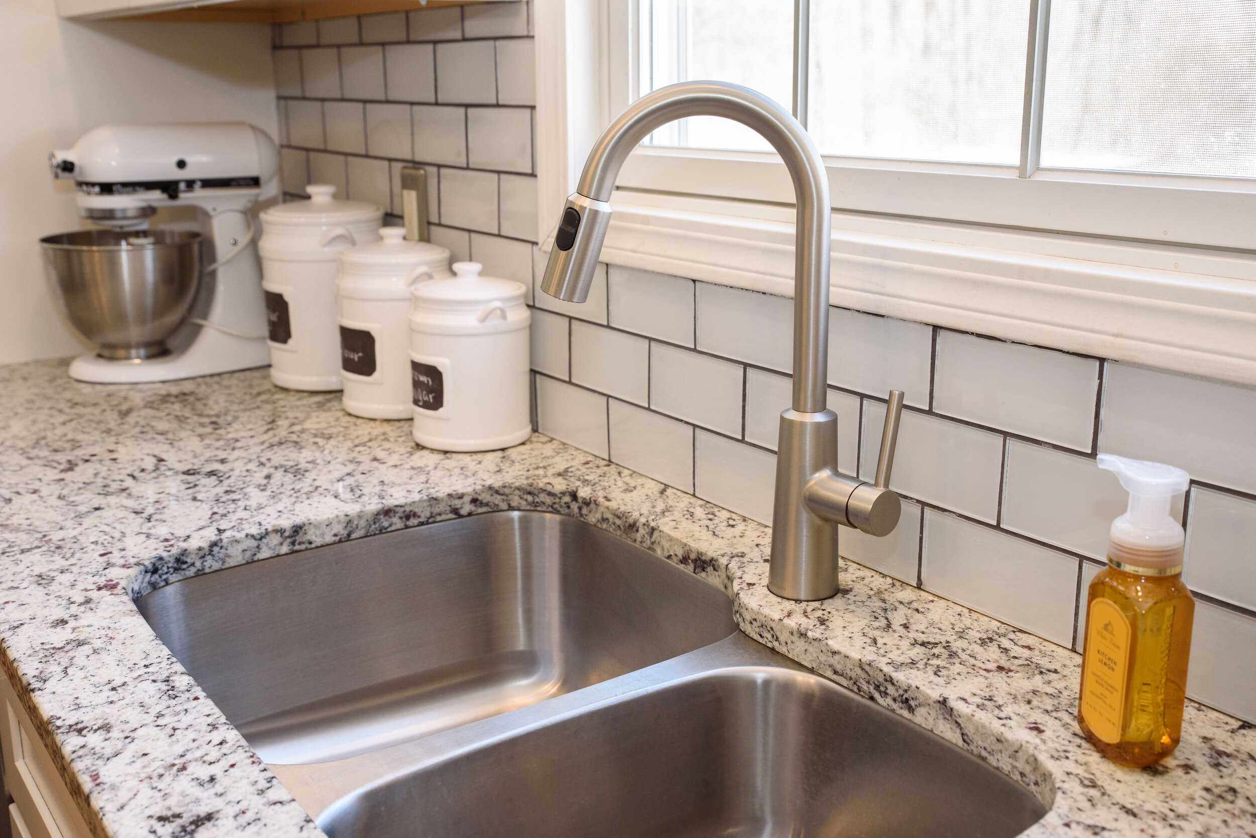 Stainless Kitchen Sink with Granite Countertop