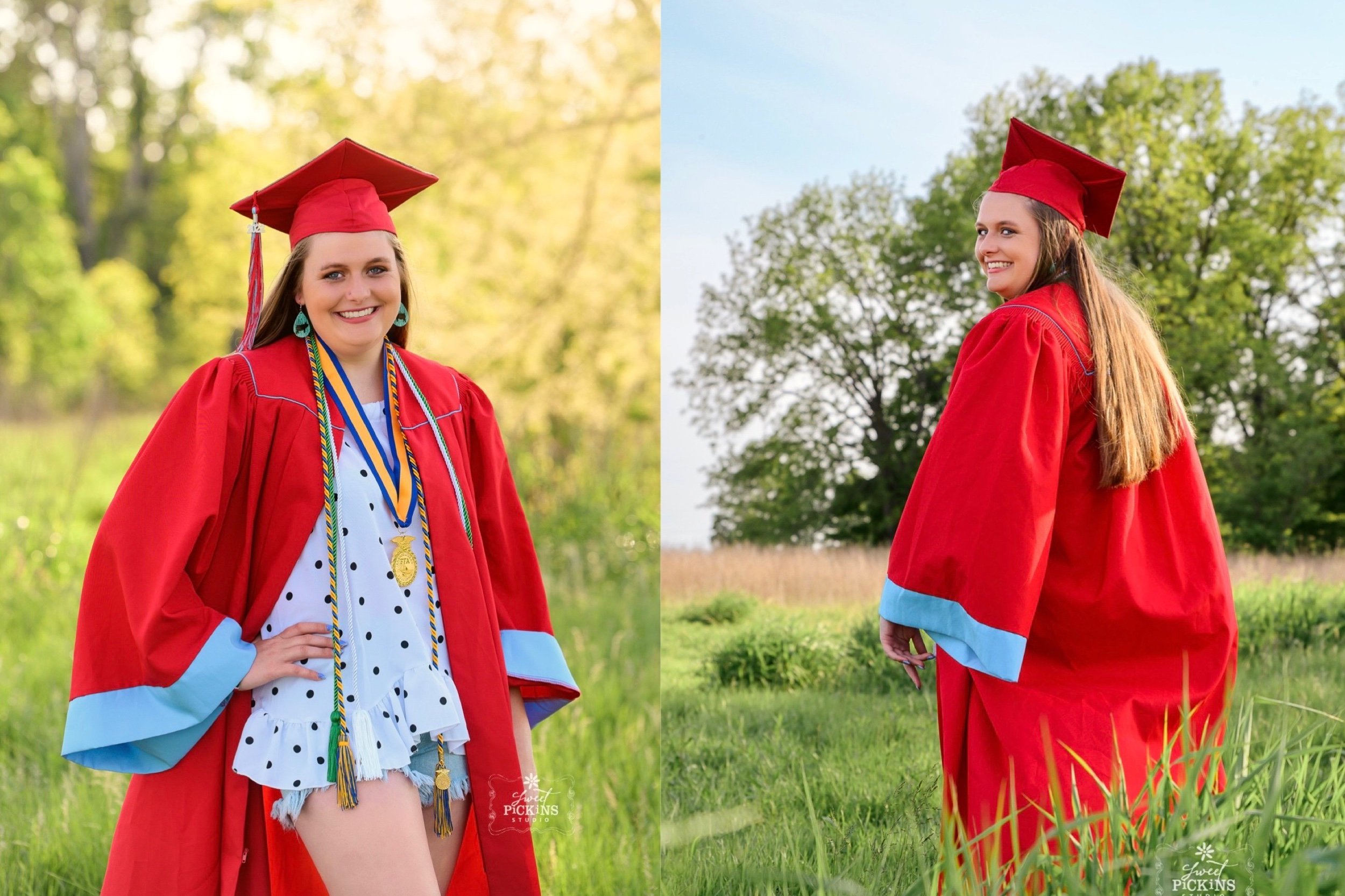 High School Senior Graduation Cap & Gown Photography — Sweet Pickins Studio