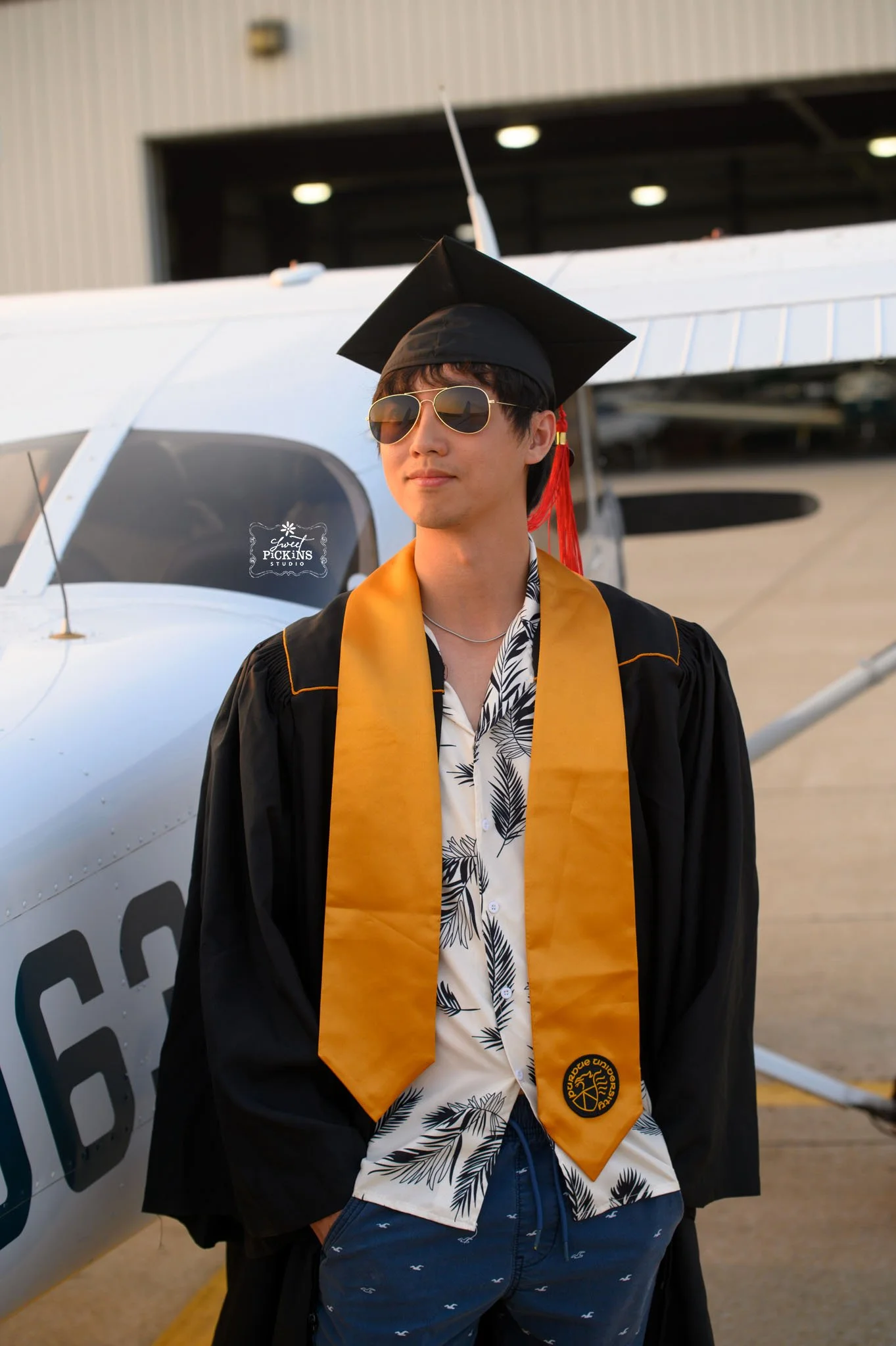 Purdue University Aviation Senior Cap & Gown Photography in West (Copy)
