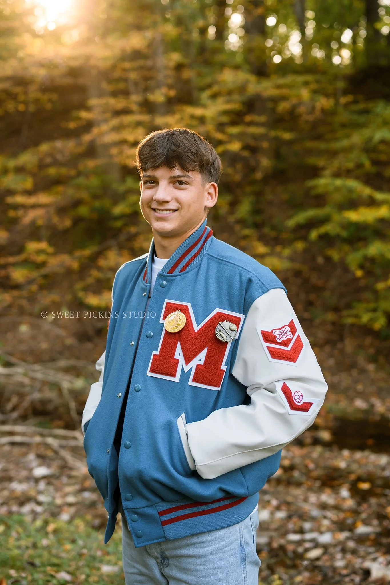 Cohen's Peru Indiana Fall Senior Photography at Maconaquah Park for class of 2027 senior guy by Sweet Pickins Studio senior photographer Amanda Wilson ©