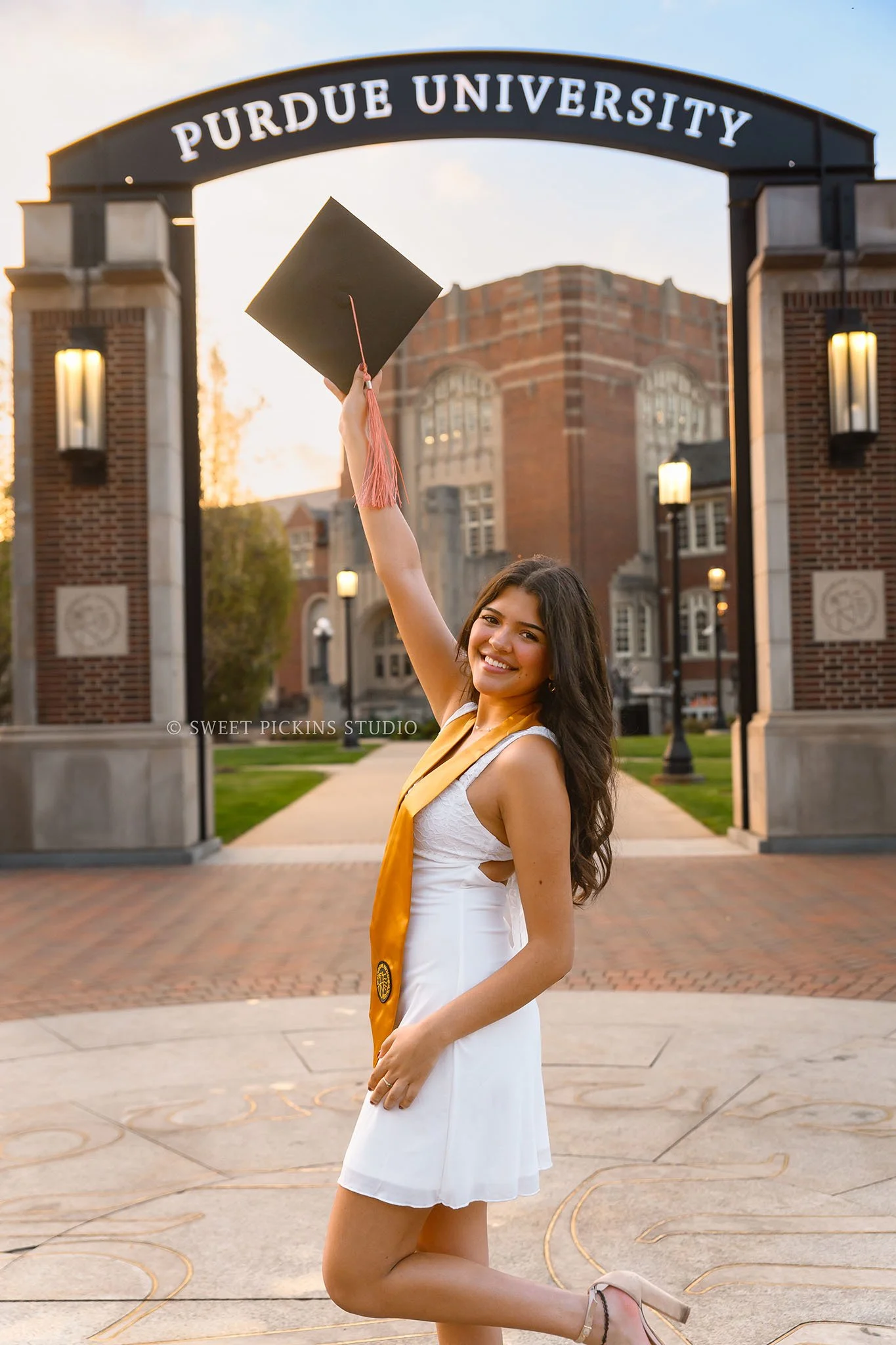 Purdue Graduation Photographer for Cap and Gown Portraits in West Lafayette, Indiana by Sweet Pickins Studio photographer Amanda Wilson