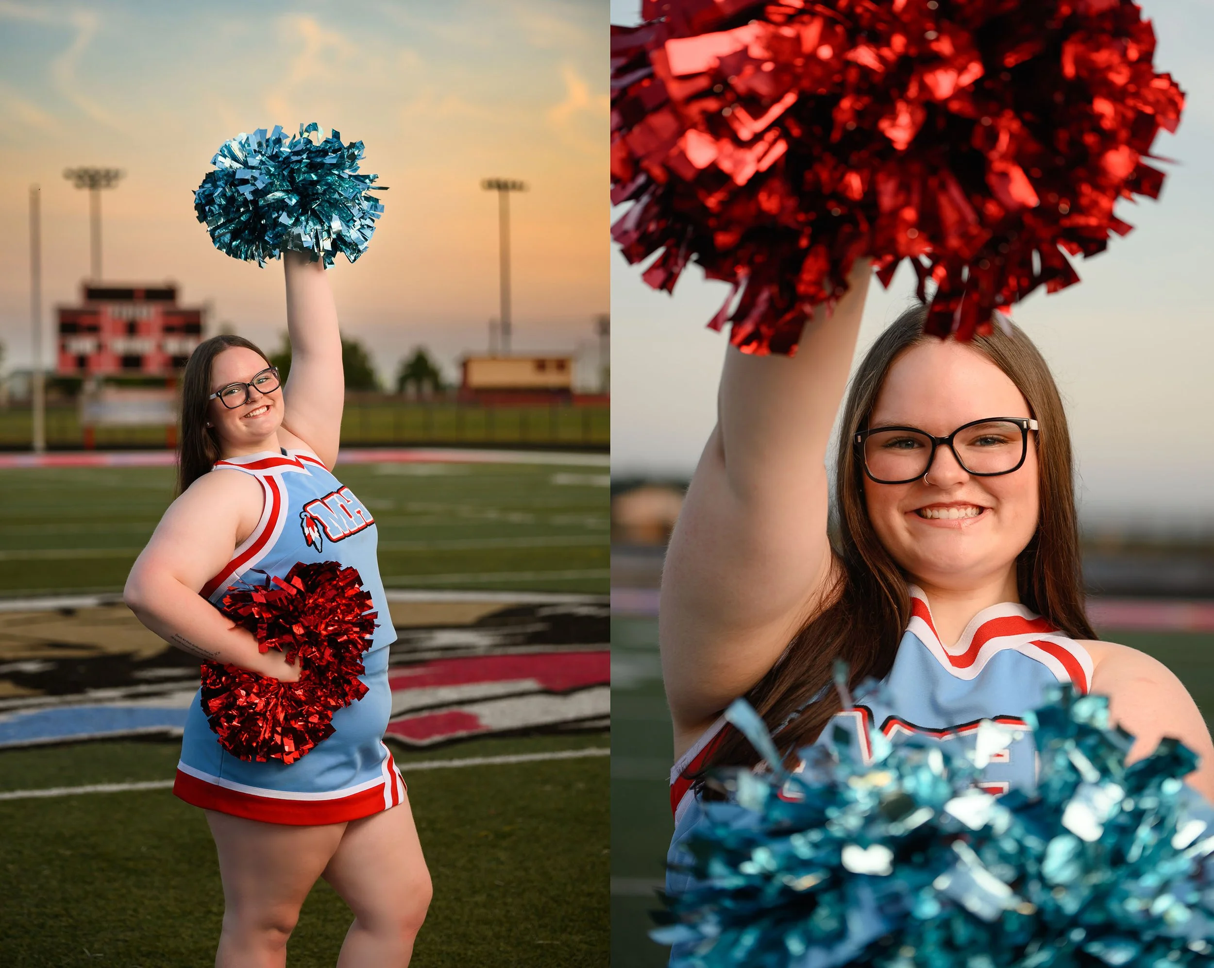 Cheer Senior Portrait Photography for Maconaquah class of 2027 athlete LEXI by Sweet Pickins Studio senior photographer Amanda Wilson ©