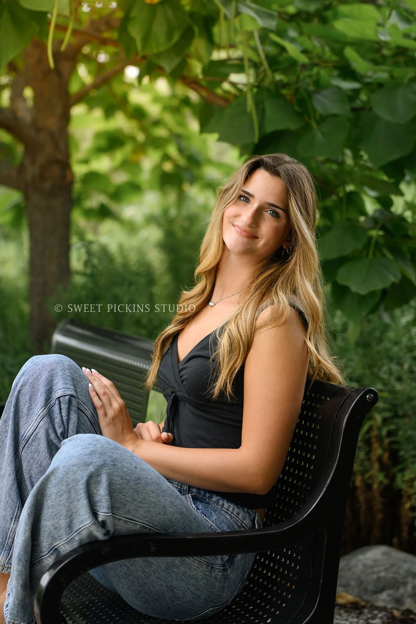 Lilly | Class of 2027 Senior Portrait Photography in Garden by Sweet PIckins Studio senior photographer Amanda Wilson ©