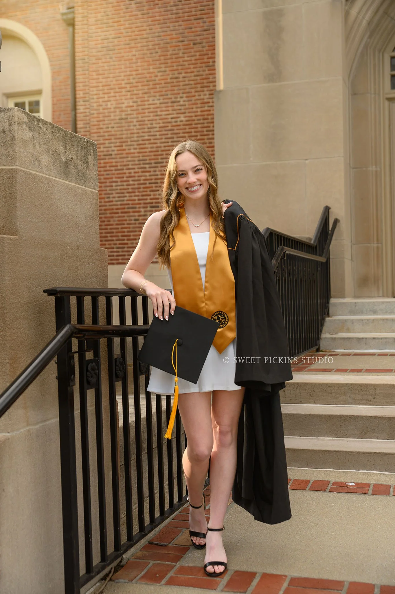 Katelyn’s Purdue University Graduation Photography for College Senior Girl at Memorial Union in West Lafayette, Indiana by Sweet Pickins Studio photographer Amanda Wilson ©