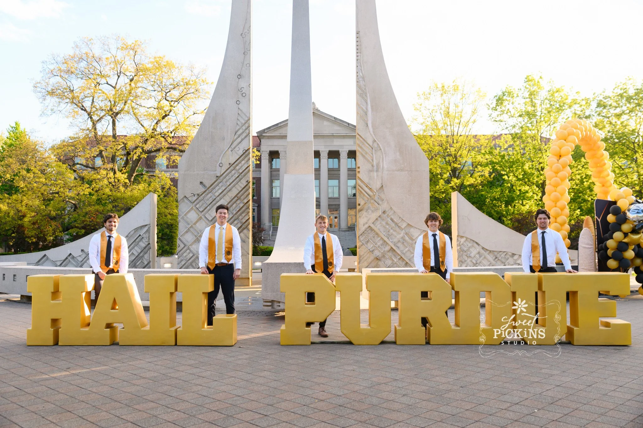 Purdue University Graduation Photography for Guys in Cap and Gown in West Lafayette by Sweet Pickins Studio senior photographer Amanda Wilson ©