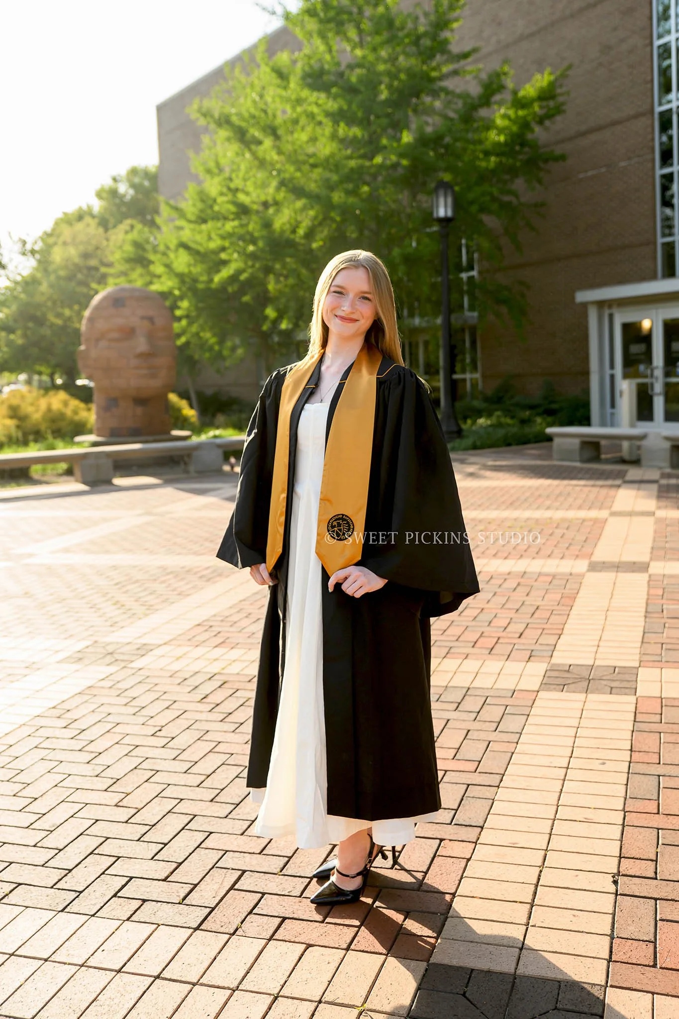 Maggie’s Purdue University Graduation Portrait in West Lafayette, Indiana by Sweet Pickins Studio senior photographer Amanda Wilson ©