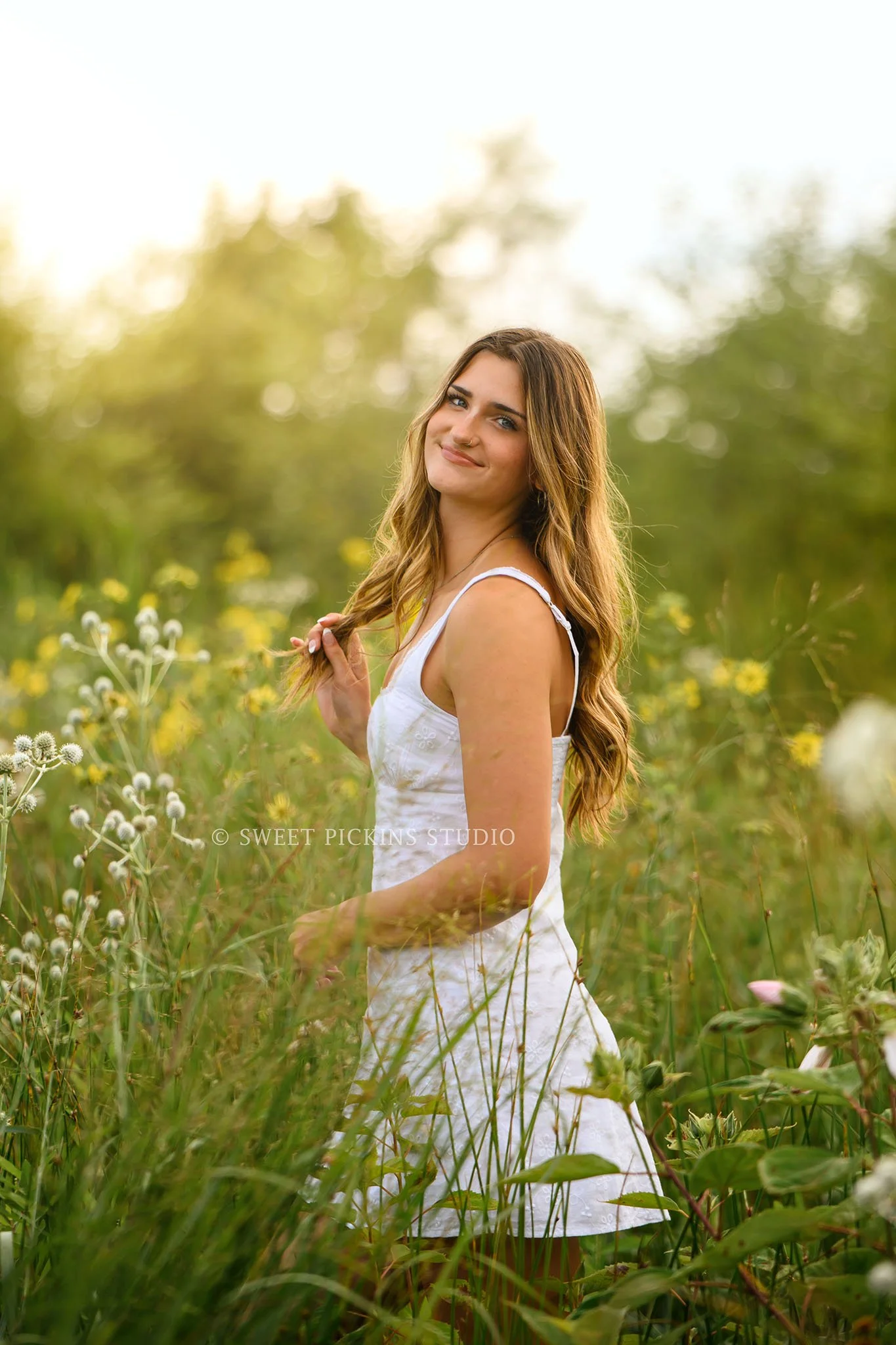Lilly | Class of 2027 Senior Portrait Photography in Flower Field by Sweet Pickins Studio senior photographer Amanda Wilson ©