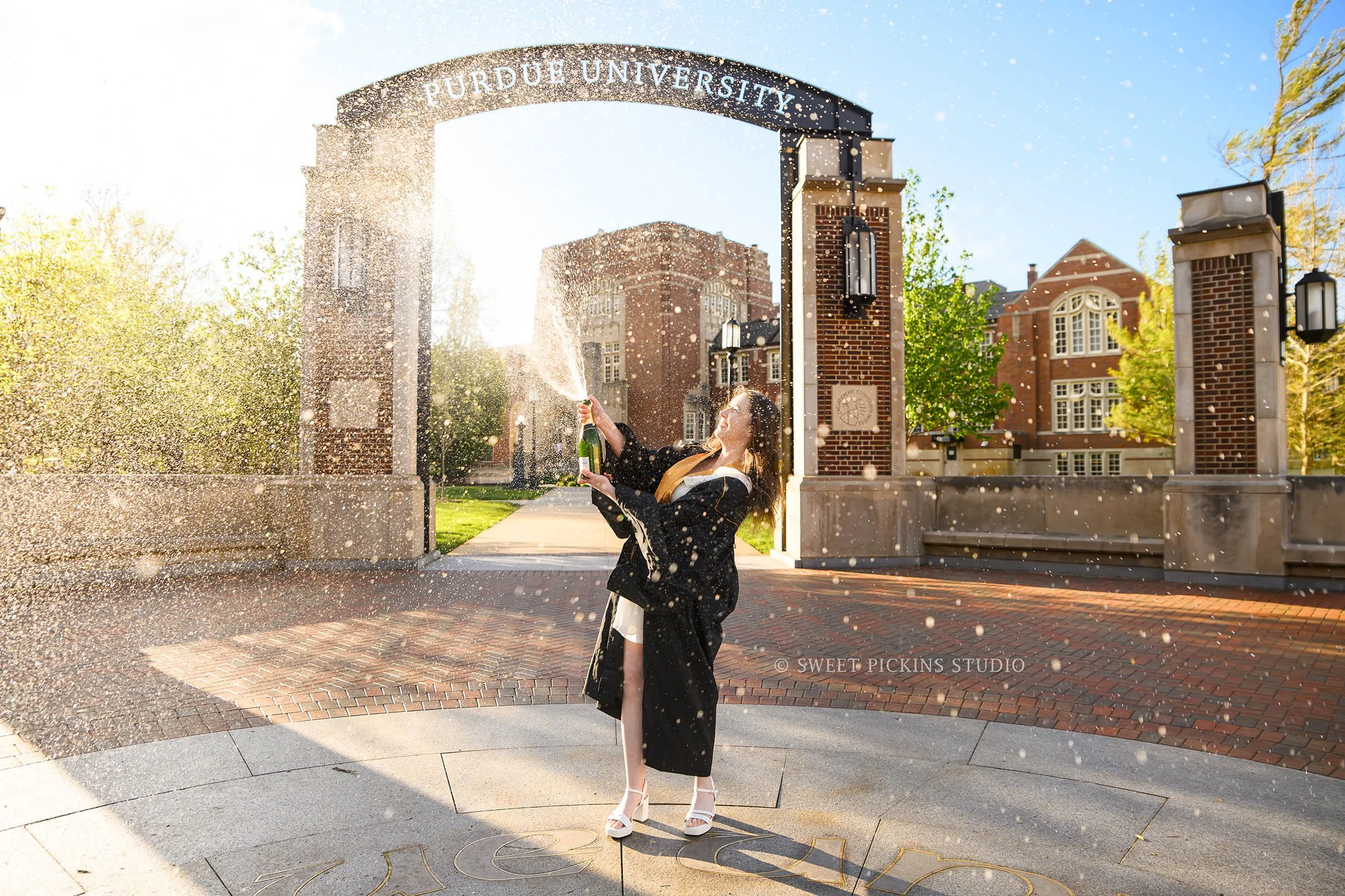 Emily | Purdue University Graduation Portraits in West Lafayette, Indiana in Spring by Sweet Pickins Studio senior photographer Amanda Wilson ©