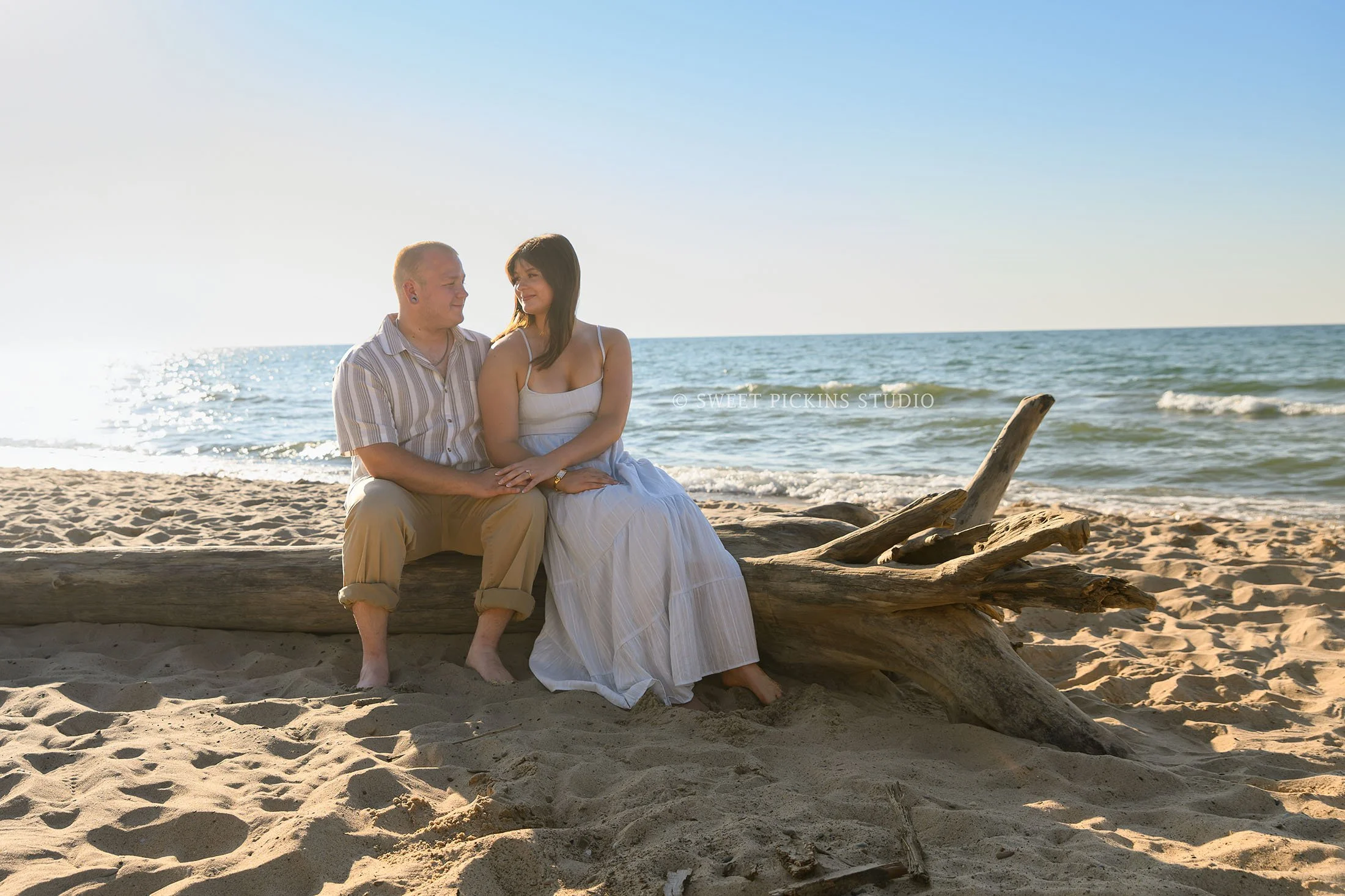 Laylah &amp; Dominic’s Beach Engagement Photography at Indiana Dunes