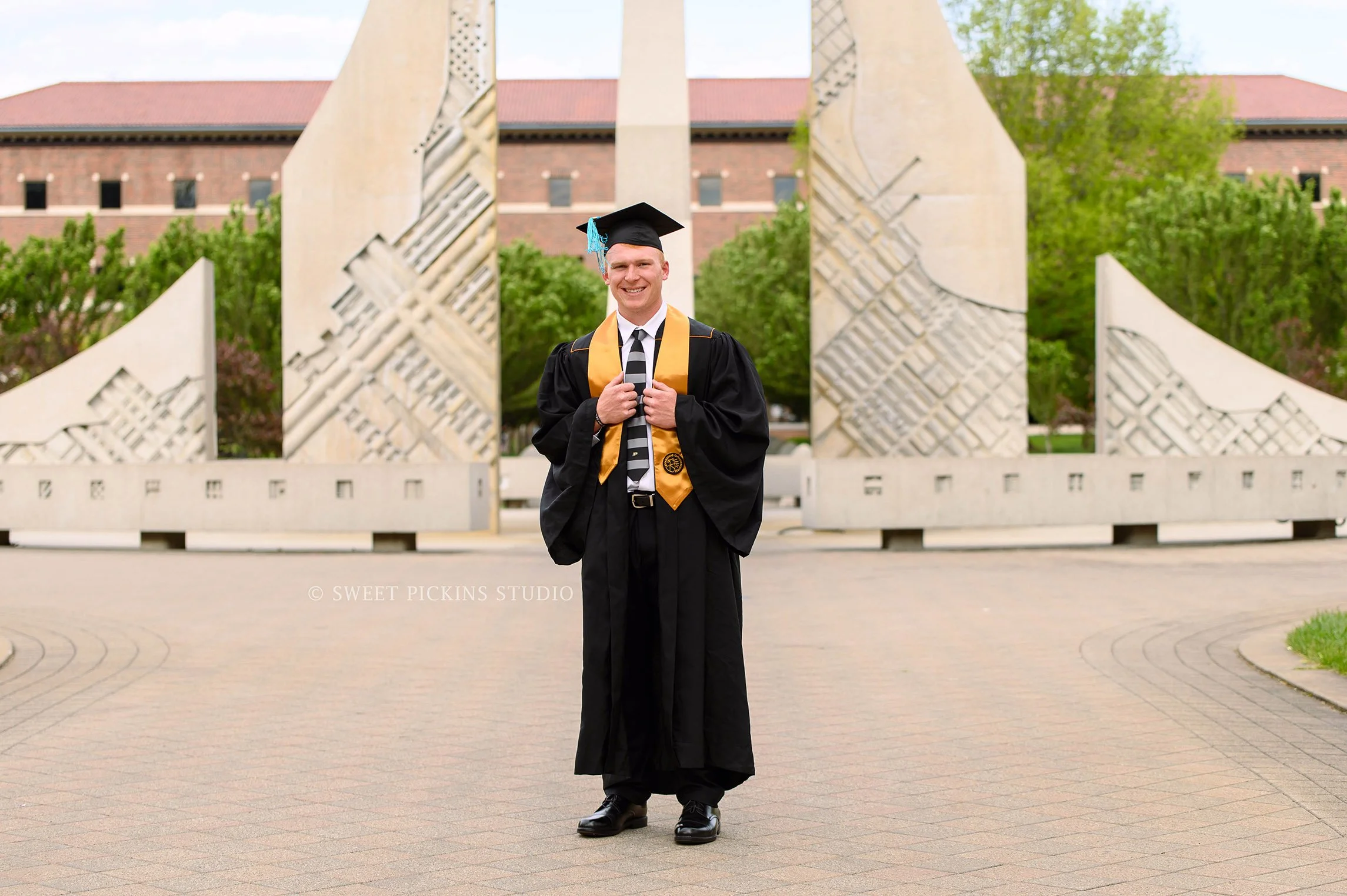 Brayden’s Purdue University Graduation Portrait Photography in West Lafayette, Indiana by Sweet Pickins Studio senior photographer Amanda Wilson | Class of 2026 School of Management graduate for Spring Commencement ©