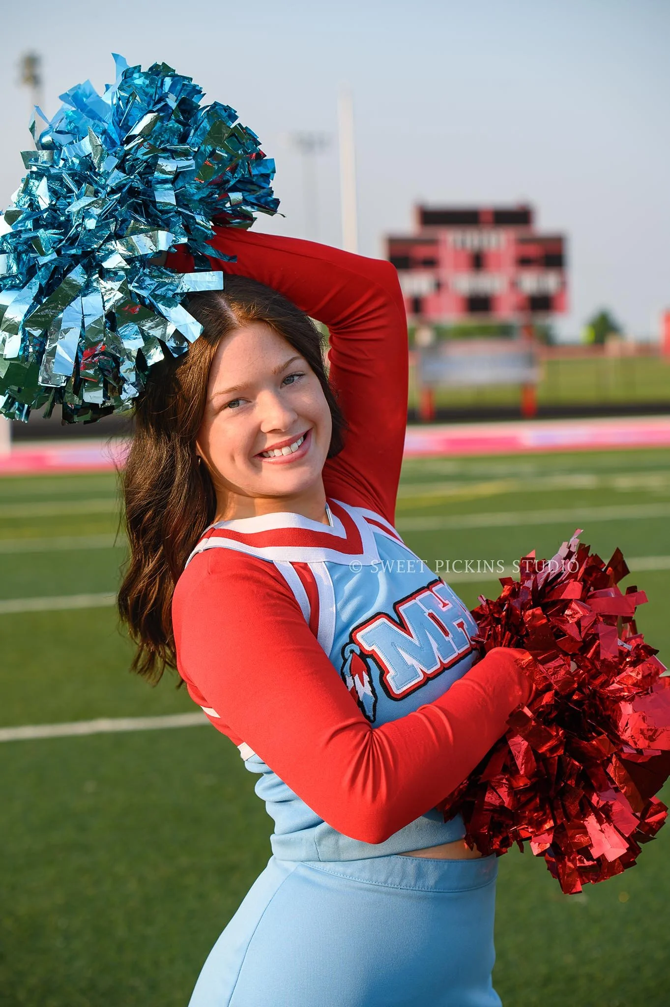 Indiana Sports Senior Photography for Maconaquah Cheerleading senior athlete by Sweet Pickins Studio senior photographer Amanda Wilson ©