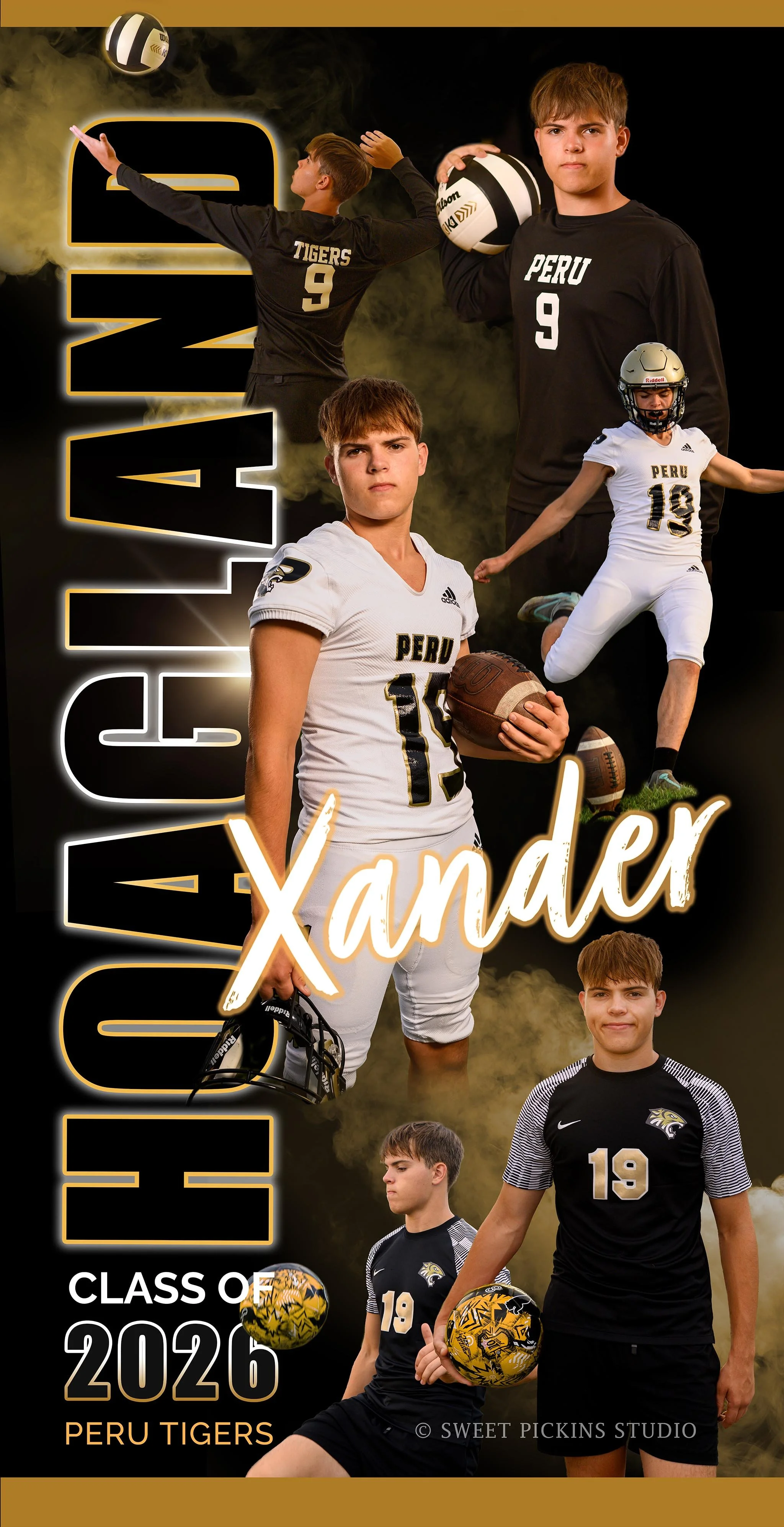 Pery, Indiana senior photographer creates senior sports photography for football, volleyball and soccer athlete by Sweet Pickins Studio ©