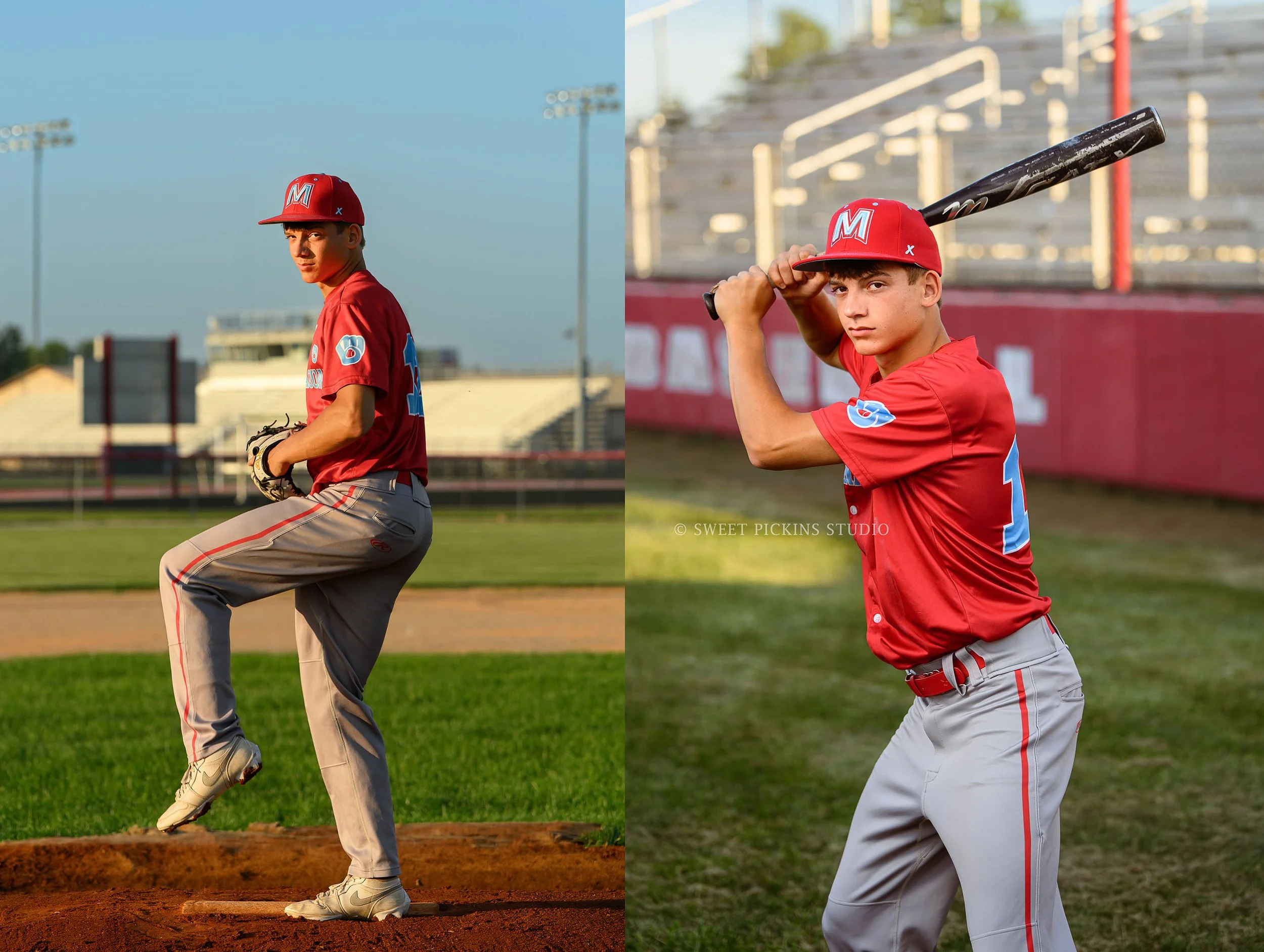 Bunker Hill, Indiana Baseball Sports Senior Photography for Maconaquah Braves class of 2027 high school athlete by Sweet Pickins Studio senior photographer Amanda Wilson ©
