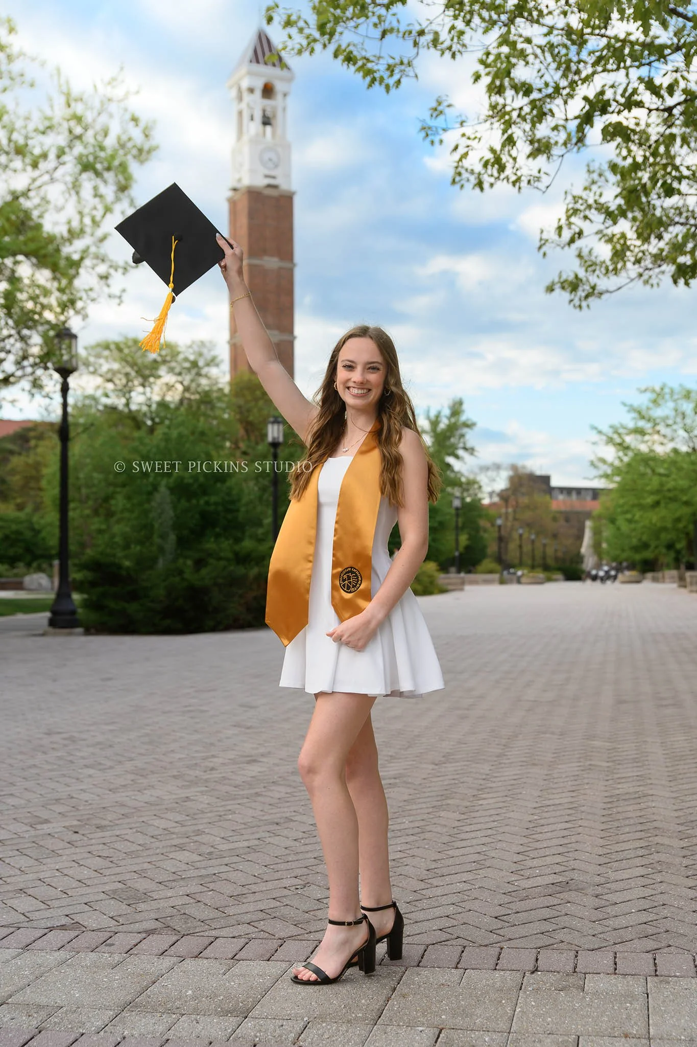 Katelyn’s Purdue University College Grad Photography with Cap and Tassel in West Lafayette, Indiana by Sweet Pickins Studio photographer Amanda Wilson ©