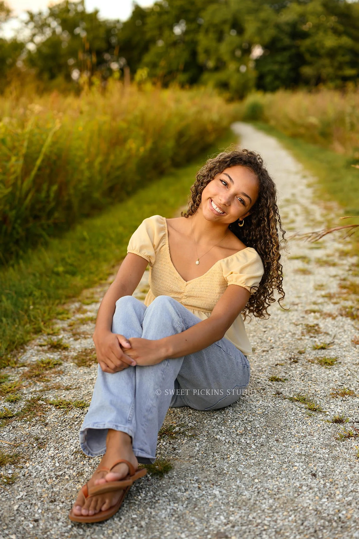 Madeline | Indiana Senior Girl Photography in Field for Class of 2027 by Sweet Pickins Studio senior photographer Amanda Wilson ©
