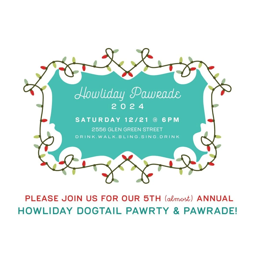 THIS SATURDAY EVENING! Hello Beachwood dog friends. Please join us on 12/21 for a festive Howliday Pawrade. Before we go there will be treats for pups, cookies for humans and some mulled wine to warm the spirits. Pups are invited to wear lighted coll