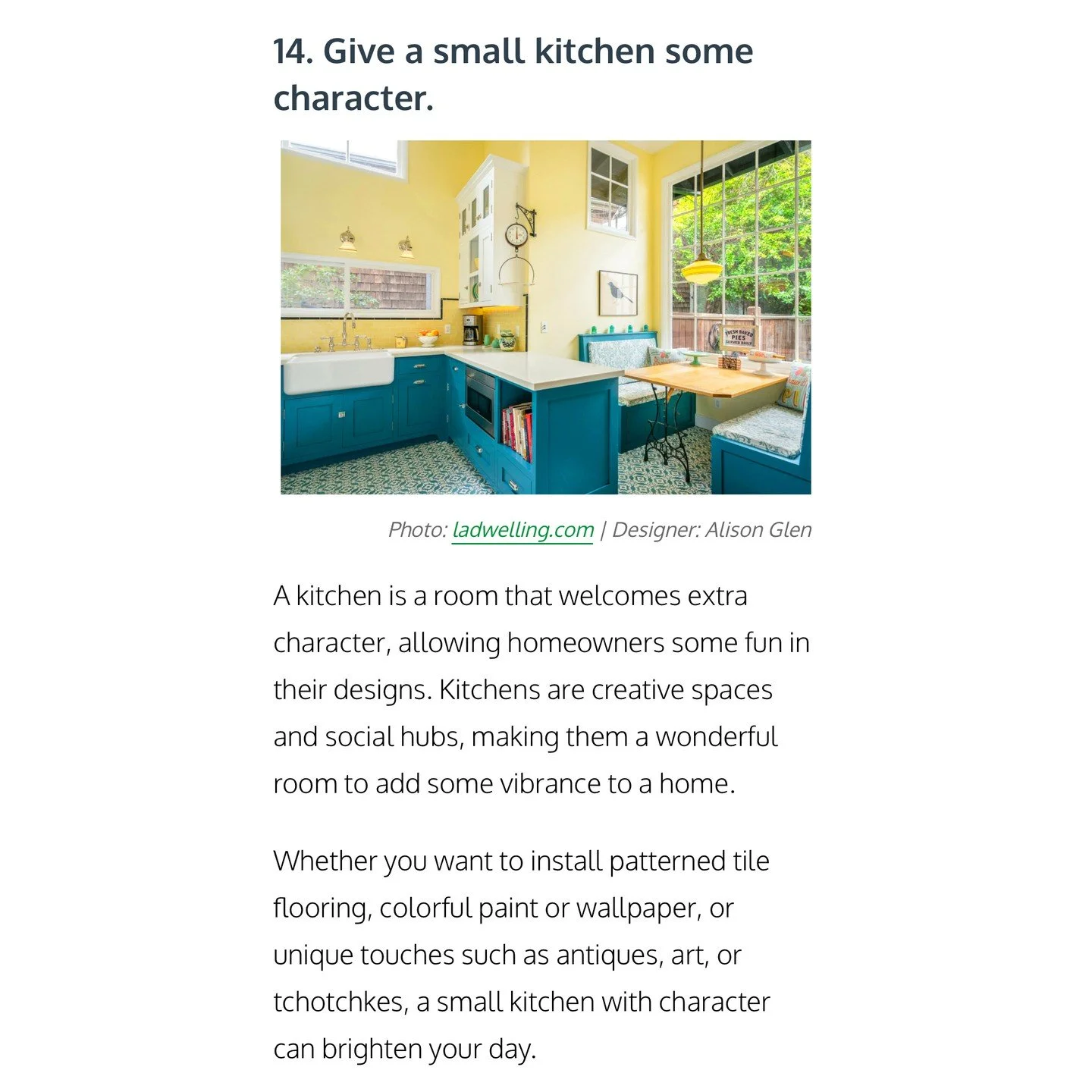 KITCHEN REMODEL REVISIT. Recently the Allie Bakes kitchen was featured on bobvilla.com. Designer Alison Glen of @ladwelling reached out to see if I would be interested and of course I said yes! We finished the project late fall in 2019 and after thou