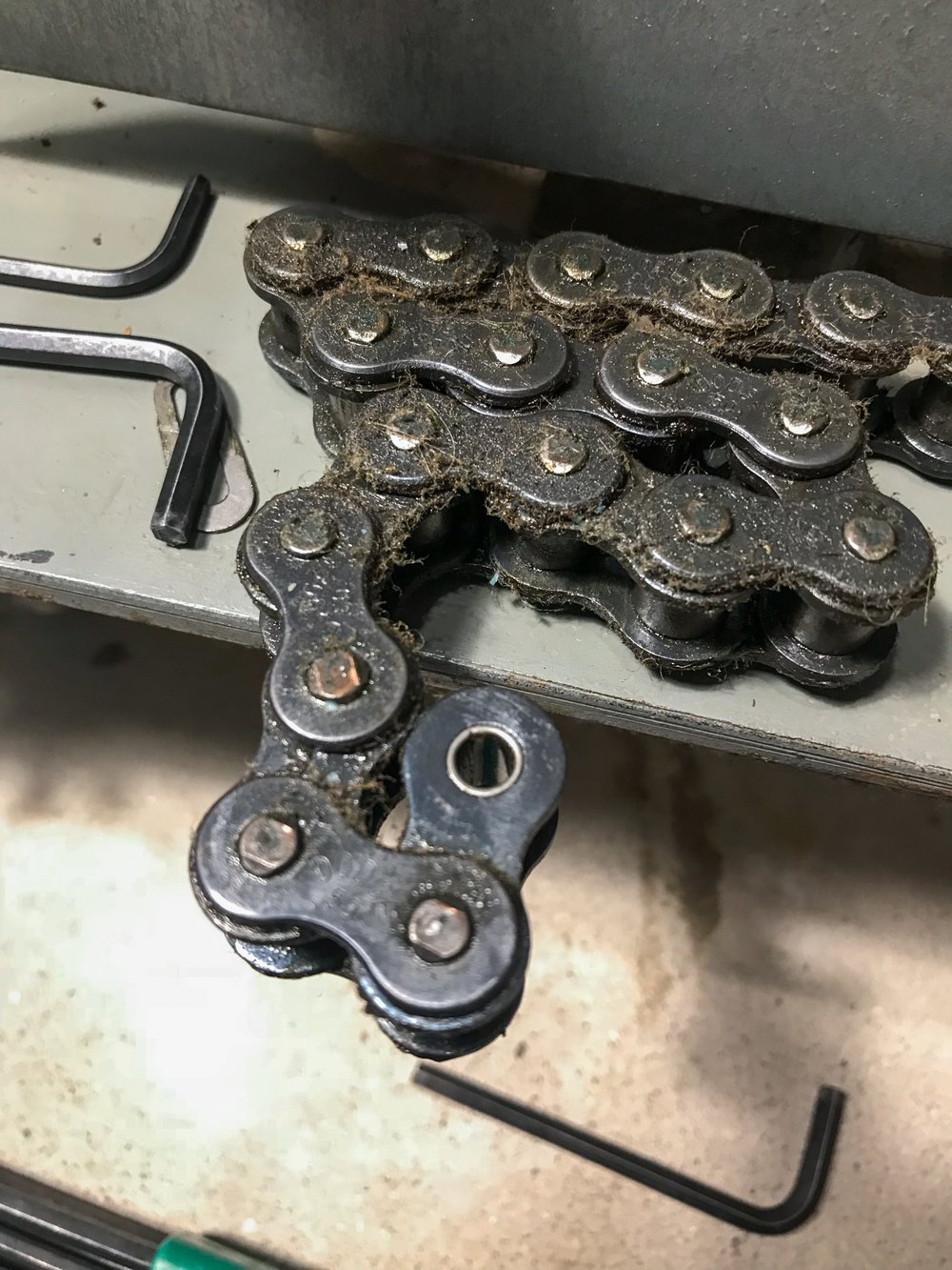  the chain had a lot of dust and lint that needed to be cleaned out.  