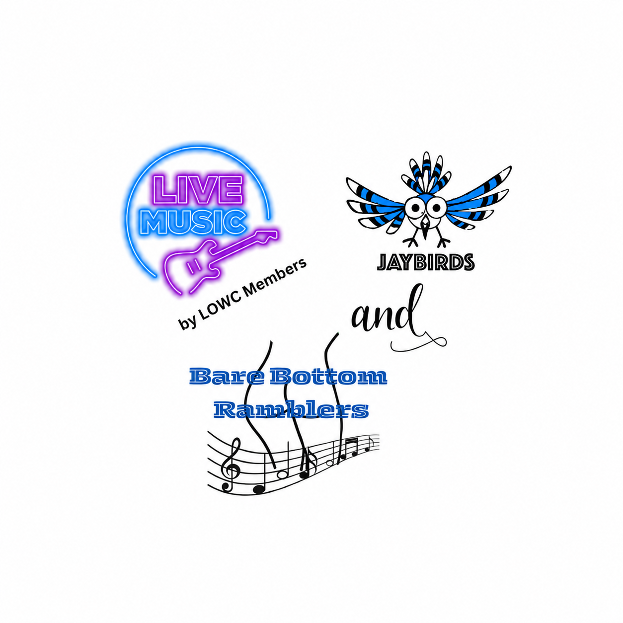 LIVE MUSIC by Bare Bottom Ramblers &amp; Jaybirds