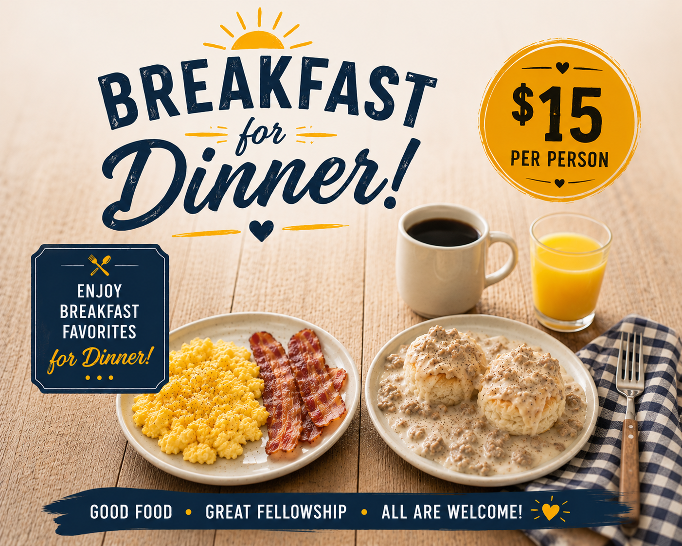 Breakfast Favorites for Dinner