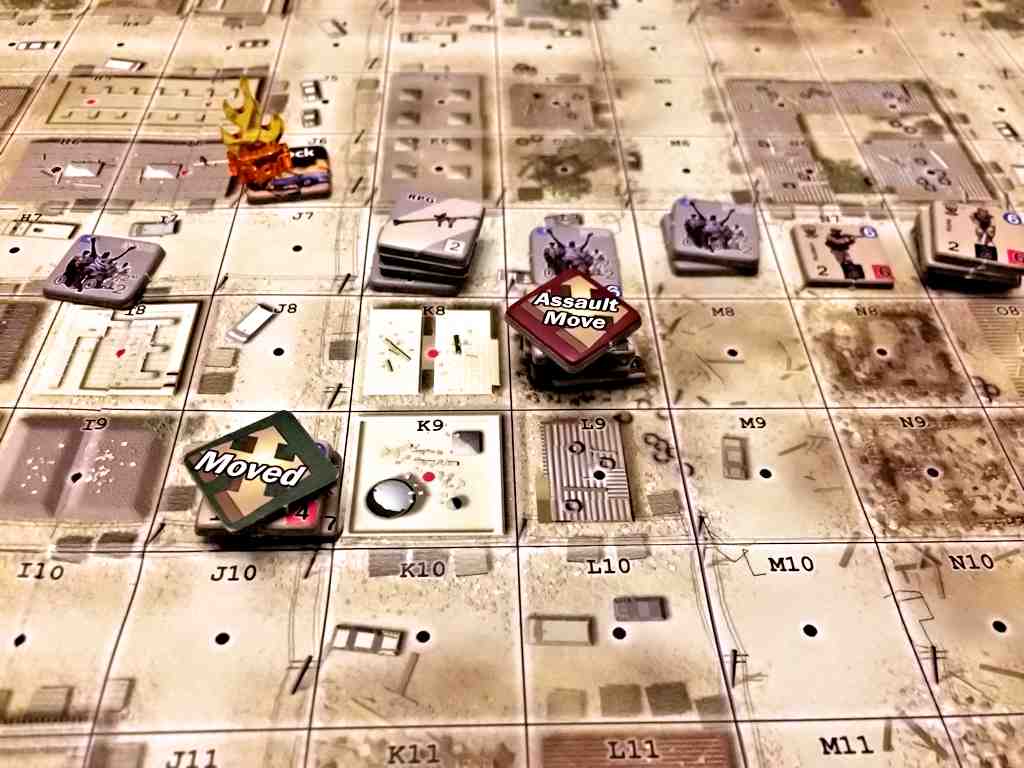 The Rangers assault move, ready to engage the militia once the mob disperses.