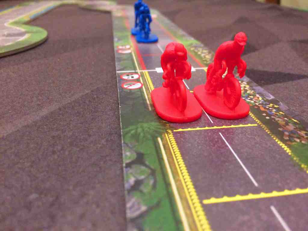 Red team crosses the finish line for the win in two-player!