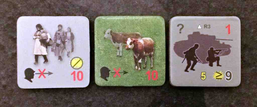 Eastern Front Solo Counters, yes cows and civilian refugees can show up in the middle of a firefight