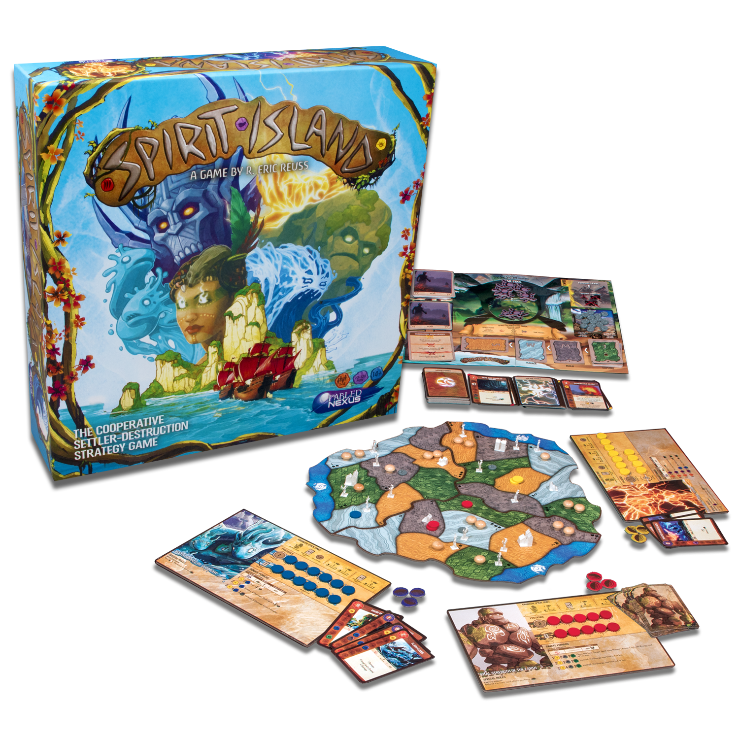 Spirit Island box and components in play.png