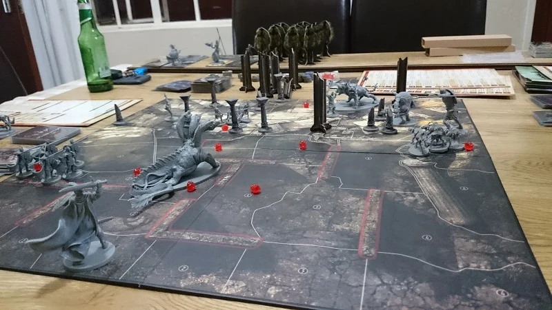 The Hydra advances ahead of Ares to protect the Omphalos for him.