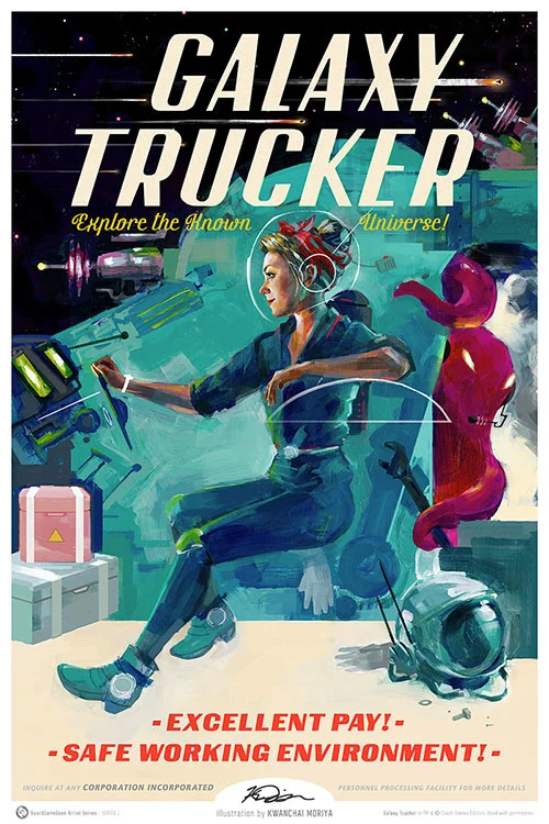Galaxy Trucker print by Kwanchai Moriya for the BoardGameGeek Artist Series