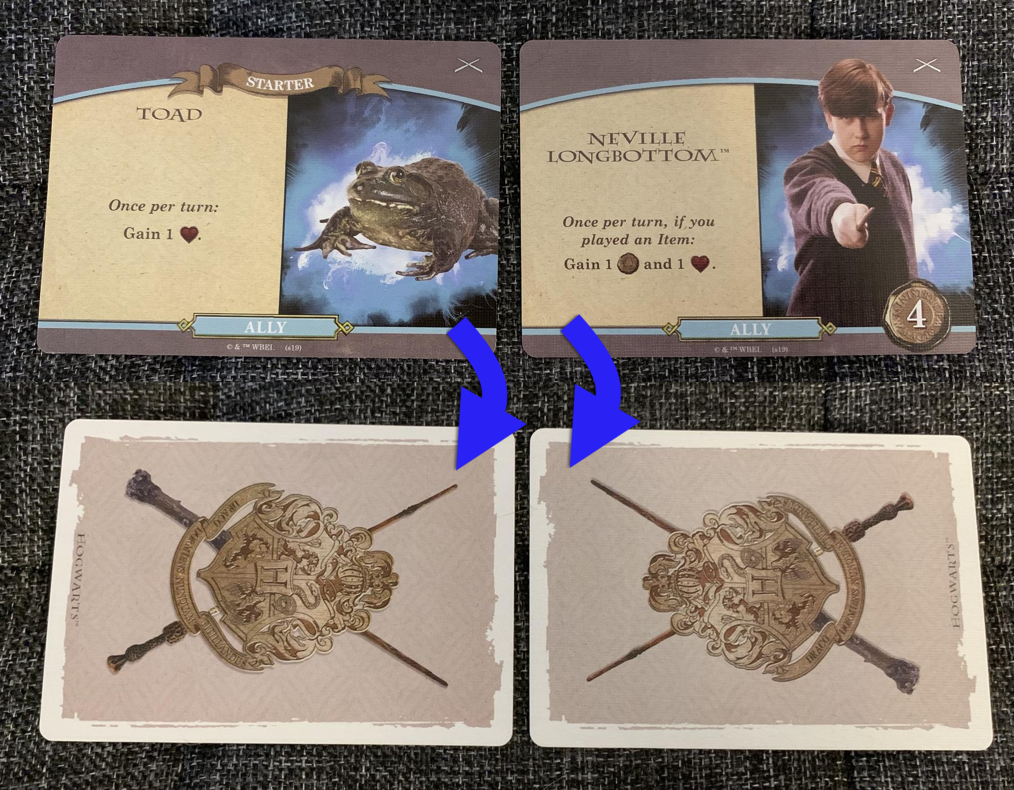 The cards aren’t the same direction