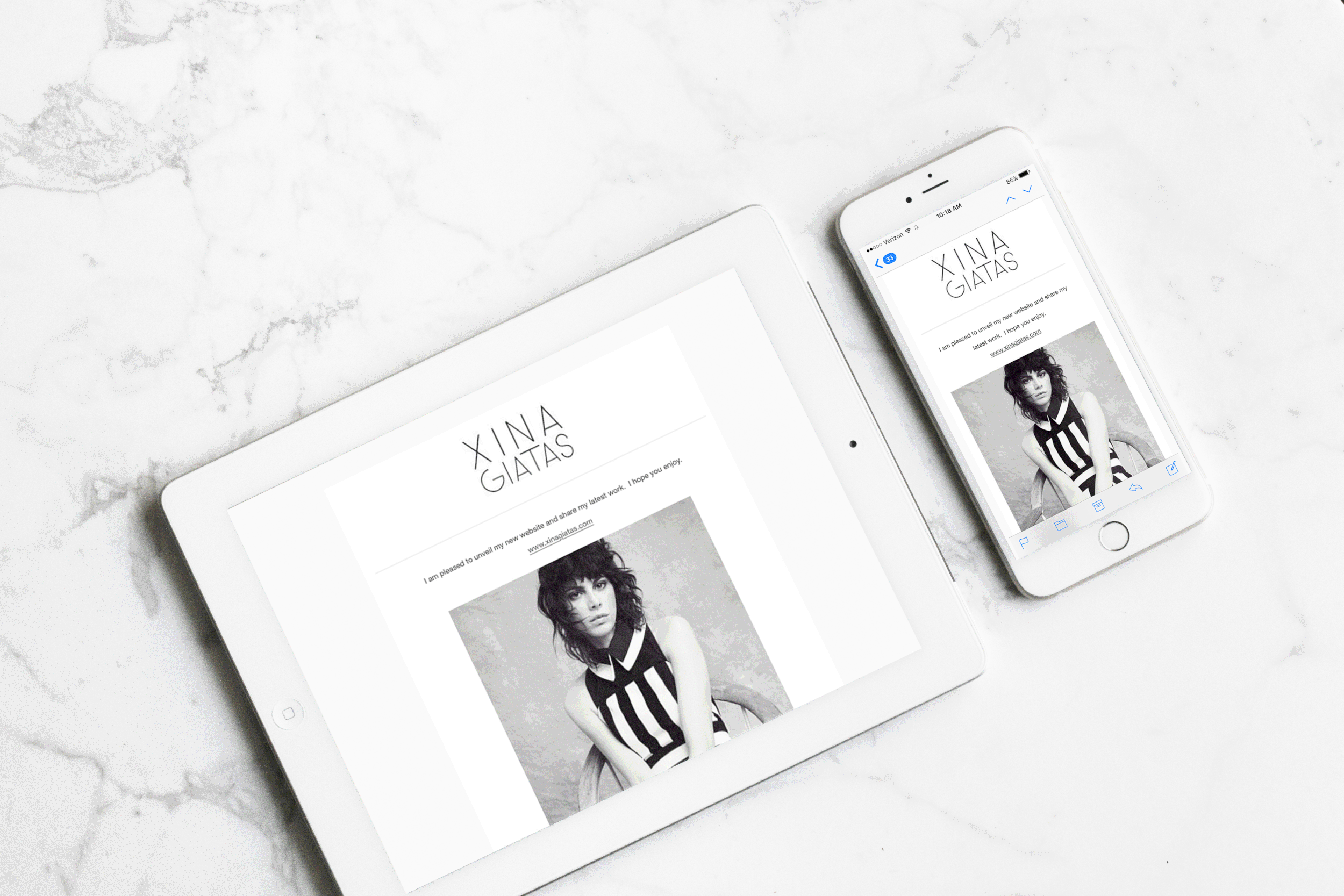 Email newsletter design (optimized for desktop, iPad, and mobile)