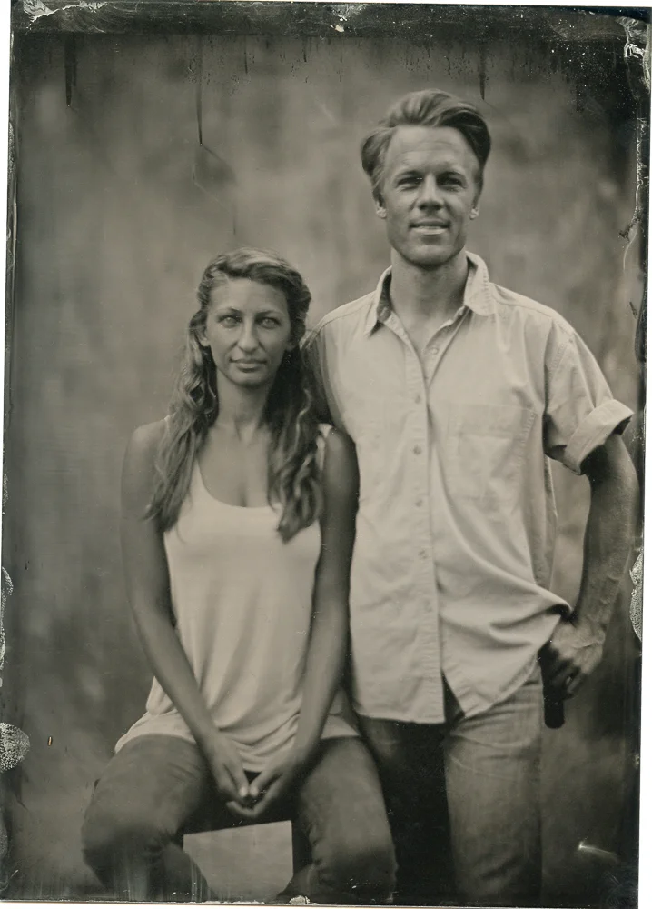 Trevor and Karly 2017 Tin Type, Wet Plate collodion process from the 1800's