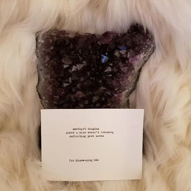 Enchanted words flowing from you delights me.  Thank you @thehaikuguys My beautiful amethyst is smiling 💖