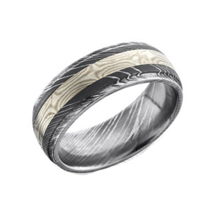 Mokume &amp; Damascus Steel Wedding Ring