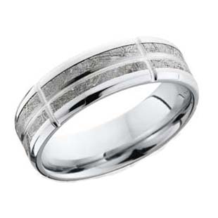 Meteorite Wedding Ring Segmented in Cobalt Chrome