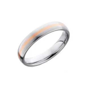 Cobalt Chrome Wedding Ring with 14K Rose Gold Inlay