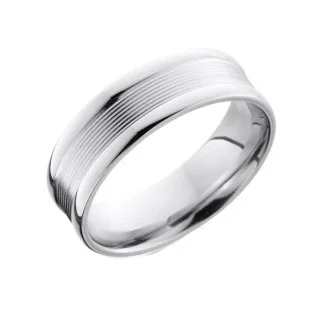 Cobalt Chrome Multi Grooved Wedding Ring
