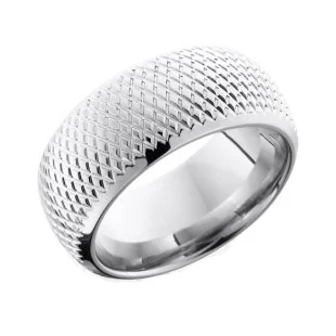 Cobalt Chrome Knurl Wedding Ring