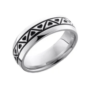 Cobalt Chrome Trinity Wedding Ring with Antique Finish