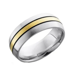 Cobalt Chrome with 14K Inlay with Antiqued Grooves