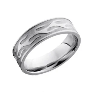Cobalt Chrome Contour Flame Wedding Ring