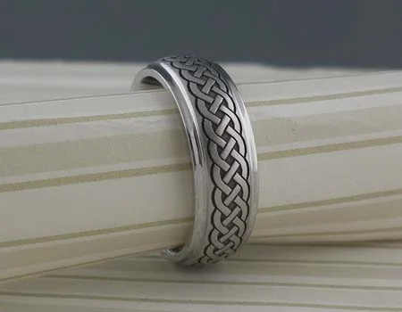 Celtic Knot Cobalt Chrome Wedding Ring by Lashbrook Designs