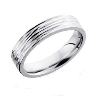 Tree Bark Cobalt Chrome Wedding Ring