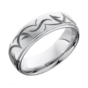 Cobalt Chrome Wedding Ring with Tribe Design