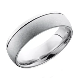 Cobalt Chrome Dual Finish Wedding Ring